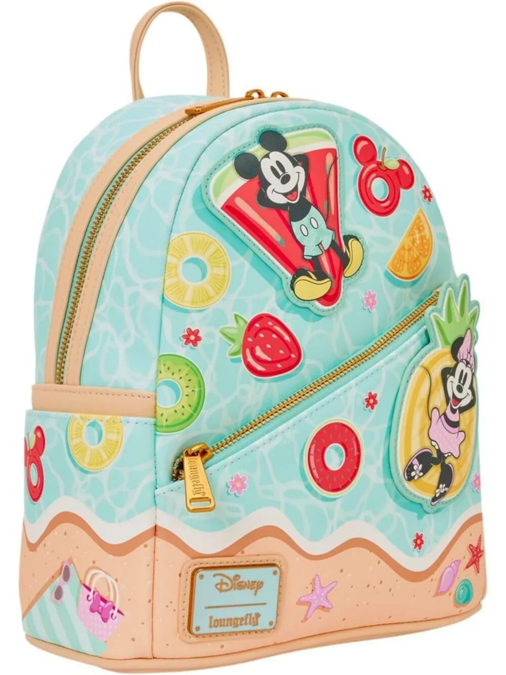 Mickey & Minnie Beach Fun Mini Backpack - Adjustable Straps, Perfect for Kids
